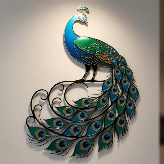 Peacock Metal Wall Art, Large Bird Decor for Living Room, Luxury Handmade Peacock Sign, Elegant Wall Hanging for Home Modern Wall Art Accent