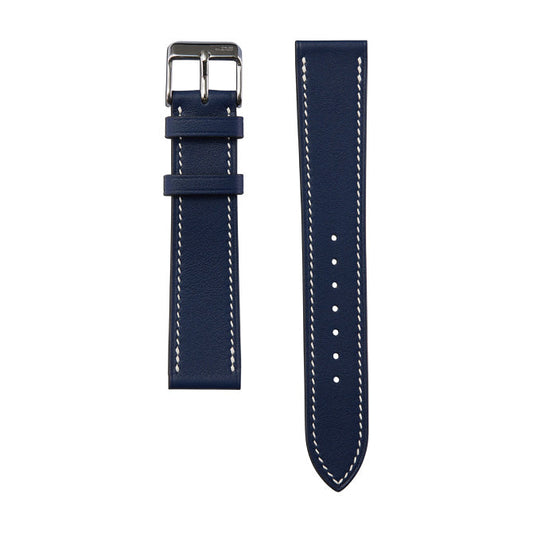 Smooth Nappa Calfskin Watch Strap-Aura Bleu Abysse