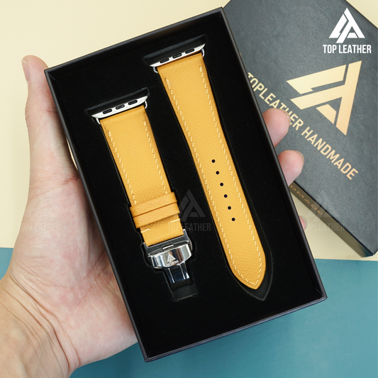 Watch Strap Textured Calfskin Watch Bands - Yellow EP2214