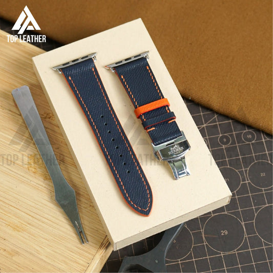 Strap Watch Textured Calfskin (Smartwatch Compatible) Navy Blue EP 01.33