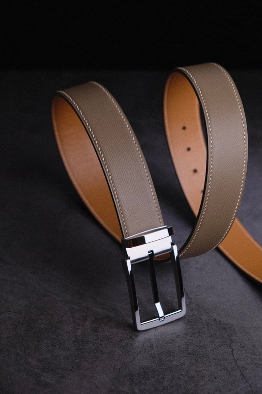 Textured Calfskin Belt Handmade With basic buckle steel