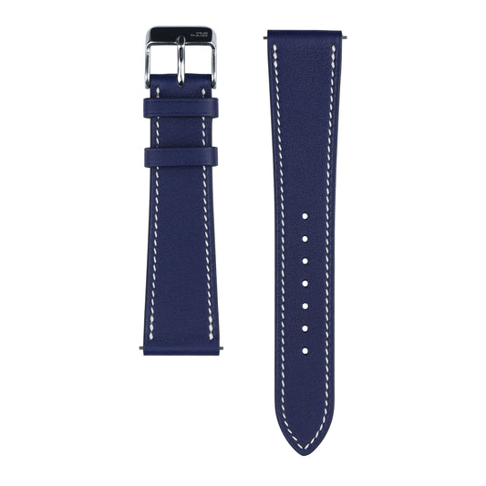 Smooth Nappa Calfskin Watch Strap-Bleu Electrique