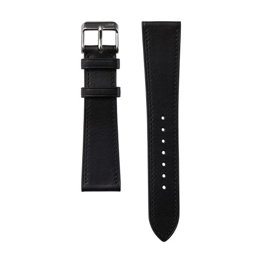Heritage Saddle Calfskin Watch Strap–Midnight black