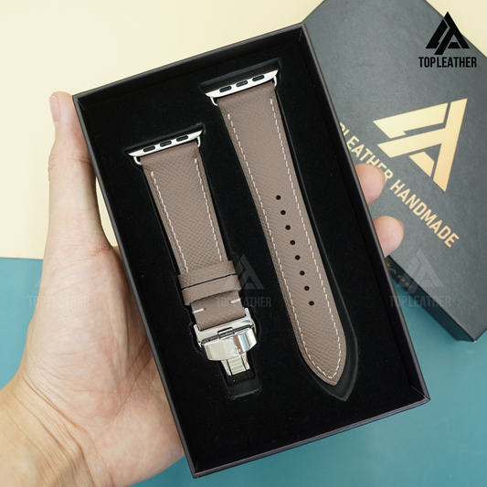 Strap Watch Textured Calfskin (Smartwatch Compatible) and Mechanical Watch - Hazelnut Brown EP2208