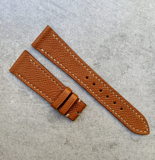 Embossed Grain Calfskin Watch Strap - Tan