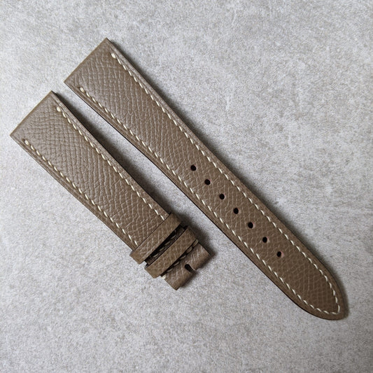Embossed Grain Calfskin Watch Strap - Taupe