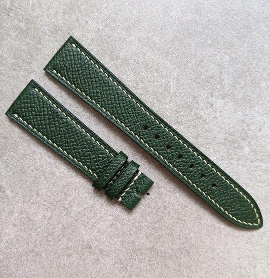 Embossed Grain Calfskin Watch Strap - Forest Green