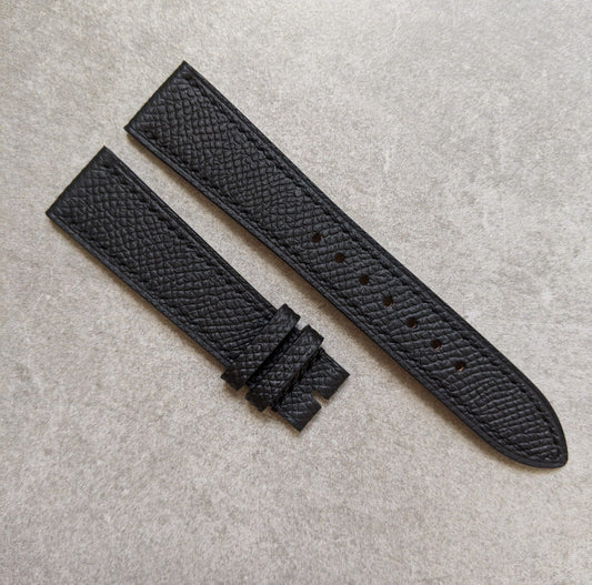 Embossed Grain Calfskin Watch Strap - Black