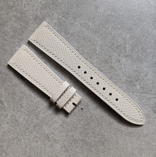 Embossed Grain Calfskin Watch Strap - Cream