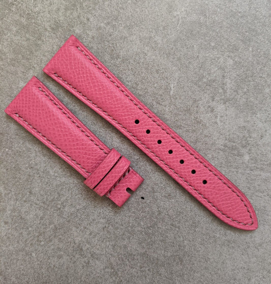 Embossed Grain Calfskin Watch Strap - Pink
