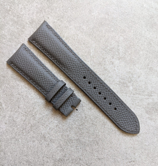 Embossed Grain Calfskin Watch Strap - Seagull Grey
