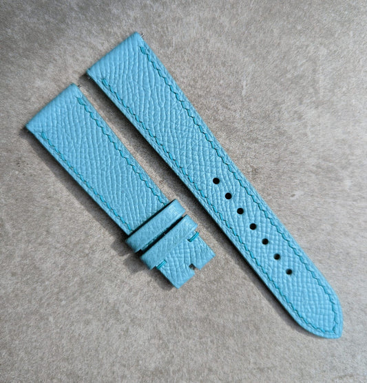 Embossed Grain Calfskin Watch Strap - Tiffany Blue