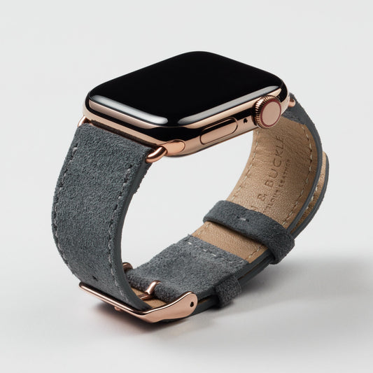 Velour Suede Smartwatch Compatible Band - Pebble Grey