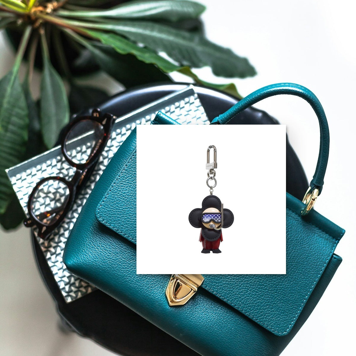 Vivienne Diver Bag Charm - On-Bag Drape View | Eluxsic Luxury Charm