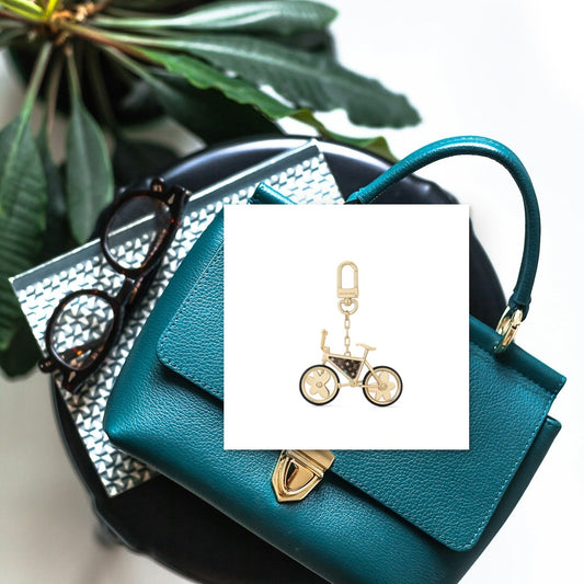 Bike Bag Charm - On-Bag Drape View | Eluxsic Luxury Charm