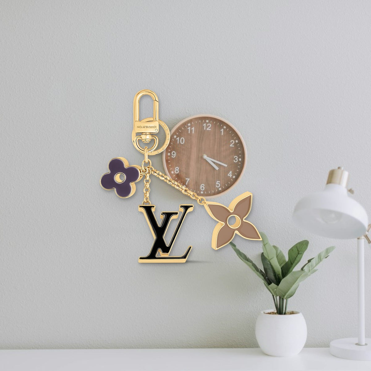 Fleur de Monogram Bag Charm - Everyday Carry Flatlay | Eluxsic Luxury Charm