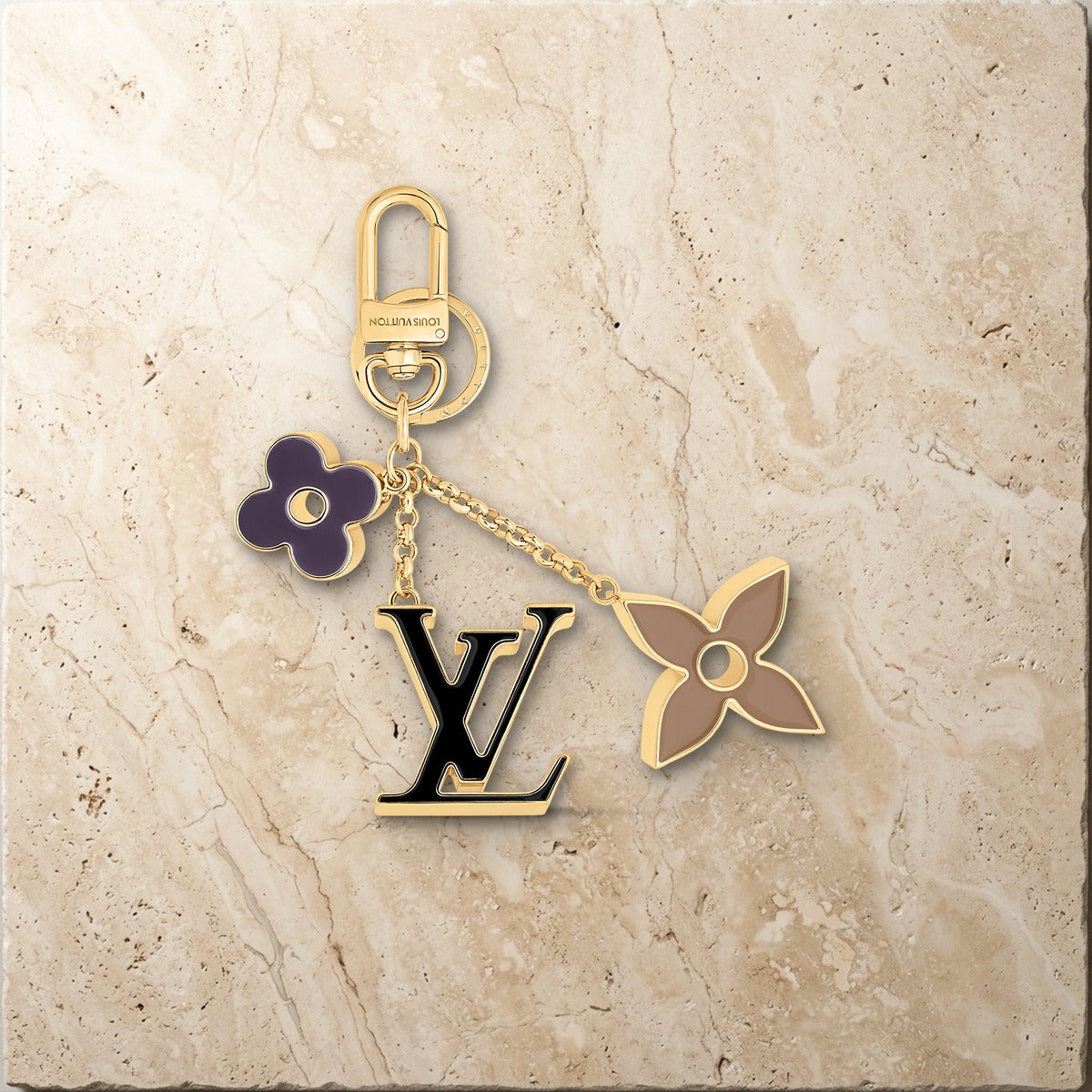 Fleur de Monogram Bag Charm - Luxury Leather Bag Charm | Eluxsic