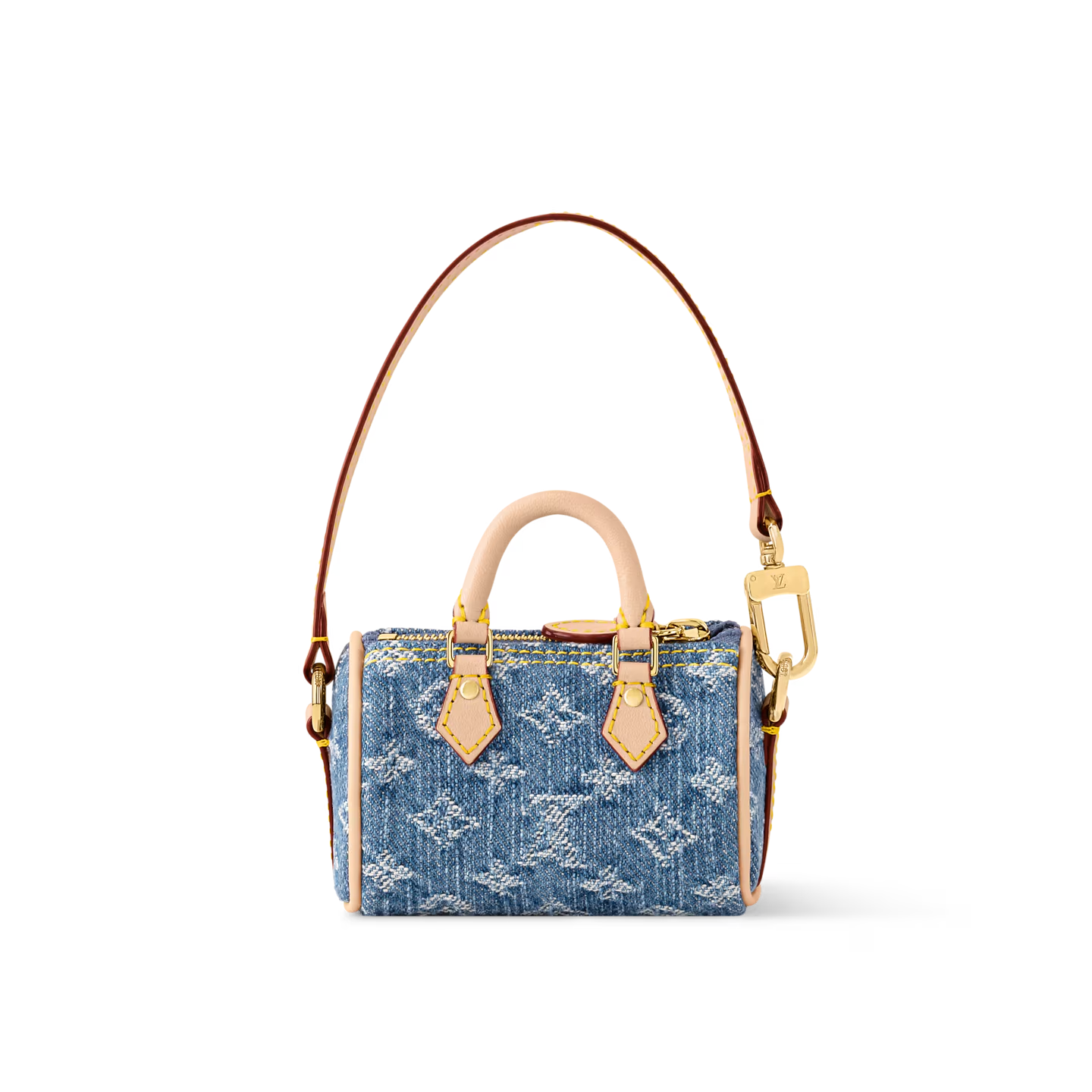 Micro Speedy Denim Cerise Bag Charm