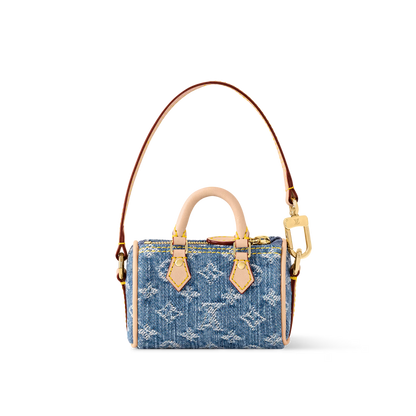 Micro Speedy Denim Cerise Bag Charm
