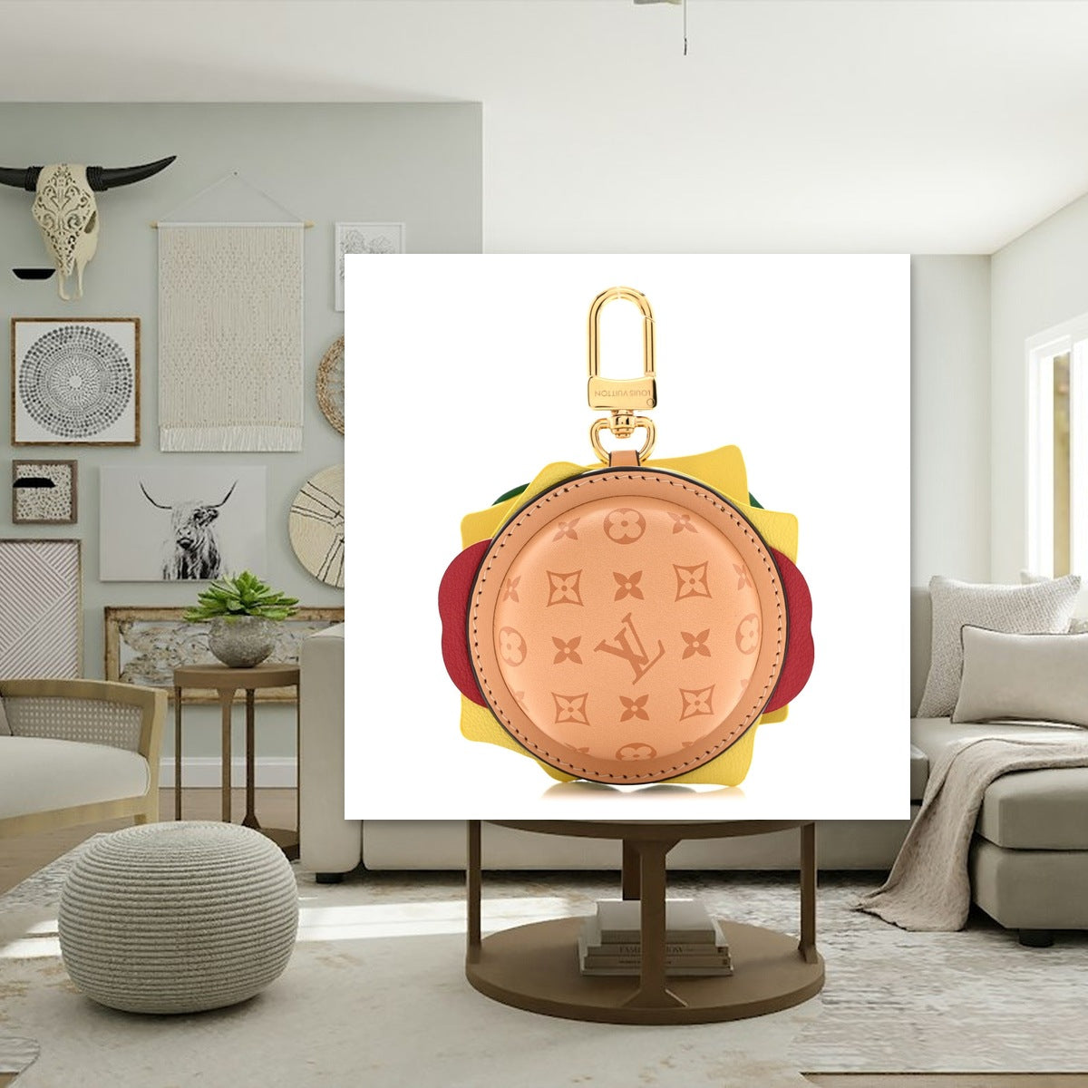 Hamburger Bag Charm - Macro Craftsmanship & Hardware | Eluxsic Luxury Charm