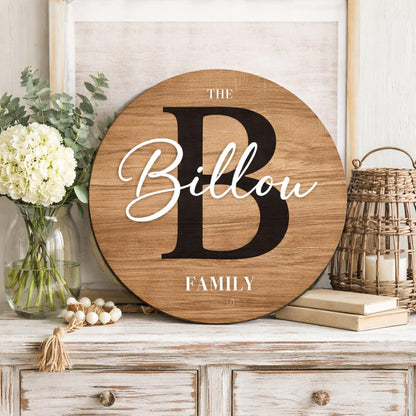 Round Last Name Sign, Round Wedding Sign, Established Sign, Family Gift, Custom Family Gift, Wood First Home Gift, Christmas Gift