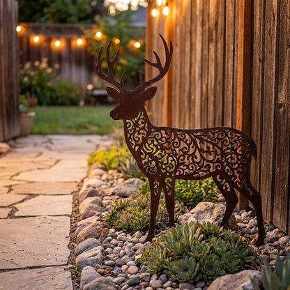 Rusty Metal Fox Family Garden Decor Steel Fox Yard Art Outdoor Fox Silhouette Corten Rust Animal Sculpture Rustic Garden Gift for Home