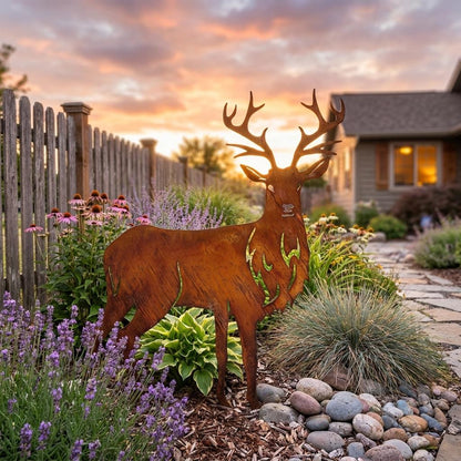 Rusty Metal Fox Family Garden Decor Steel Fox Yard Art Outdoor Fox Silhouette Corten Rust Animal Sculpture Rustic Garden Gift for Home