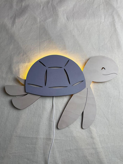 Turtle Night Light Sea Turtle Wall Lamp Kids Room Decor Nursery Ocean Animal LED Light Coastal Baby Shower Gift Cute Bedroom Accent Art