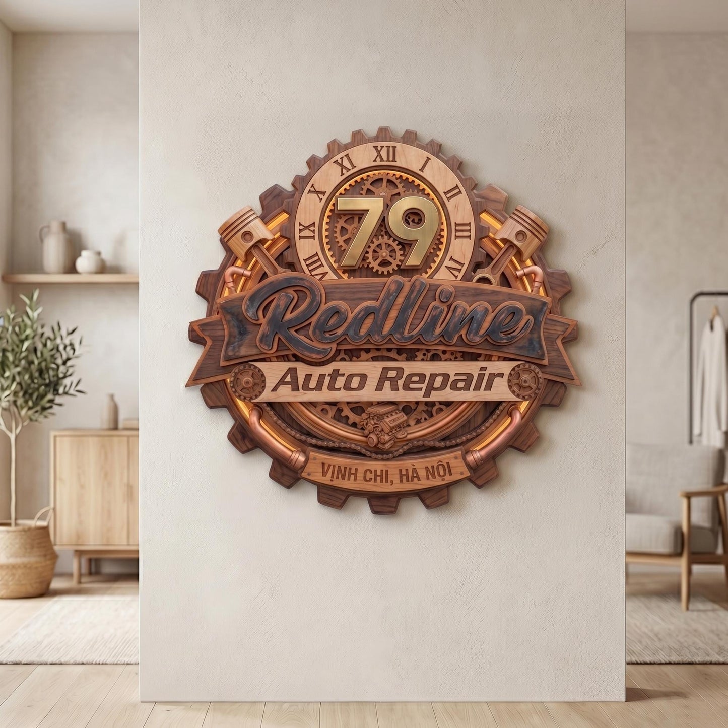 Personalized Auto Repair Wood Sign, Custom Mechanic Shop Wall Decor, Garage Name Plaque, Car Workshop Gift, Vintage Logo for Garage Wall