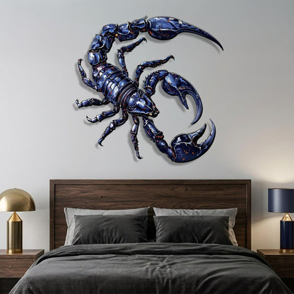 Scorpion Metal Wall Sign 2D Laser Cut Steel Art Dark Glossy Scorpion Decor Garage Wall Hanging Industrial Home Decor Unique Gift for Him
