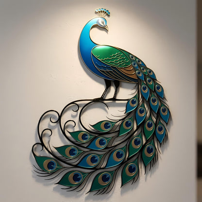 Peacock Metal Wall Art, Large Bird Decor for Living Room, Luxury Handmade Peacock Sign, Elegant Wall Hanging for Home Modern Wall Art Accent