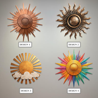 Sunburst Metal Wall Art, Outdoor Copper Sun Sign, Rustic Modern Patio Decor, Garden Hanging Sculpture, Large Weatherproof Sun Wall Decor