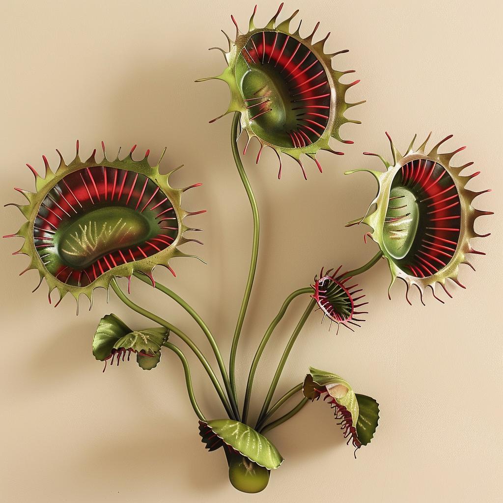 Venus Flytrap Metal Wall Art Carnivorous Plant Decor Gothic Botanical Sign Spooky Garden Wall Hanging UV Printed Aluminum Gift