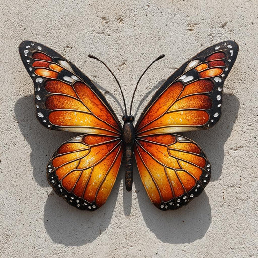 Monarch Butterfly Metal Wall Art, Colorful Outdoor Garden Decor, 2D UV Painted Metal Sign, Home Wall Hanging, Patio &amp; Indoor Decoration