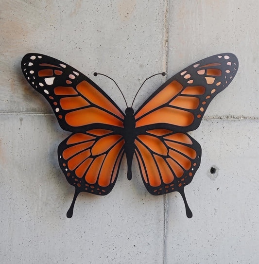 Monarch Butterfly Metal Wall Art, Colorful Outdoor Garden Decor, 2D UV Painted Metal Sign, Home Wall Hanging, Patio &amp; Indoor Decoration