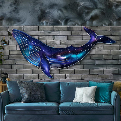 Blue Whale Metal Wall Art Ocean Whale Wall Decor Coastal Nautical Metal Sign Sea Animal Wall Hanging Beach House Decor Gift for Whale Lovers