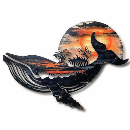 Blue Whale Metal Wall Art Ocean Whale Wall Decor Coastal Nautical Metal Sign Sea Animal Wall Hanging Beach House Decor Gift for Whale Lovers