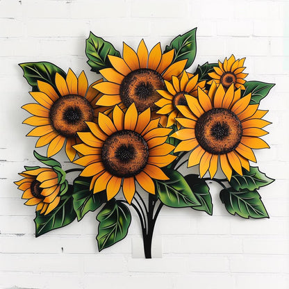 Sunflower Metal Wall Art, Rustic Floral Decor, Farmhouse Sunflower Sign, Yellow Flower Wall Art, Garden Patio Decor, Gift for Living Room