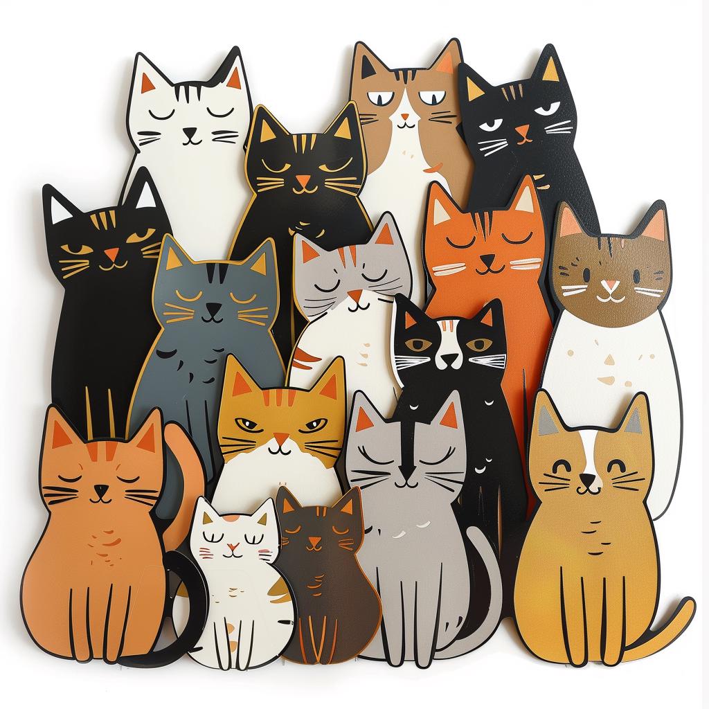 Cat Metal Wall Art, Cute Cat Lover Decor, Whimsical Feline Wall Sign, Modern Pet Wall Decor for Living Room, Bedroom, Office Art
