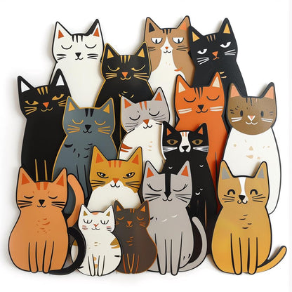 Cat Metal Wall Art, Cute Cat Lover Decor, Whimsical Feline Wall Sign, Modern Pet Wall Decor for Living Room, Bedroom, Office Art