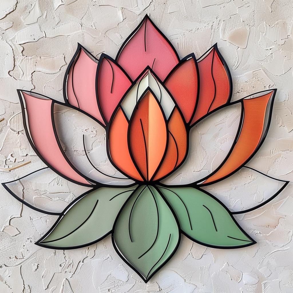 Lotus Metal Wall Art, Zen Yoga Decor, Boho Floral Wall Sign, Minimalist Lotus Flower Decor for Living Room, Bedroom, Meditation Room