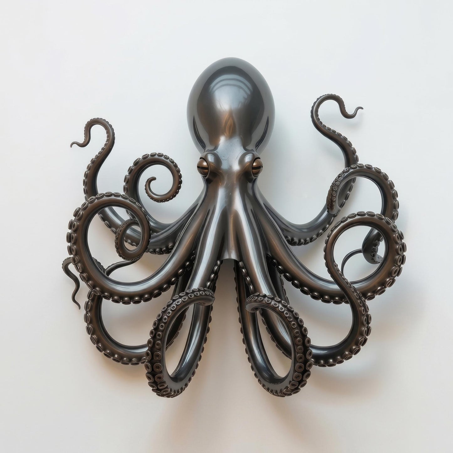 2D Flat Octopus Metal Wall Art, Black Ocean Octopus Wall Decor, Nautical Aluminum Sign, Sea Life Wall Hanging for Home Decor