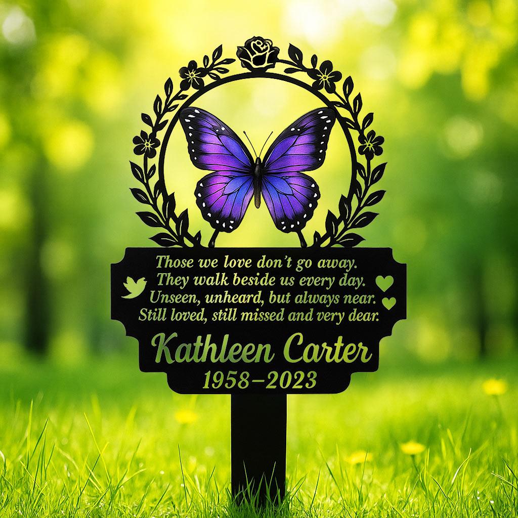 Personalized Butterfly Memorial Metal Grave Marker In Loving Memory Yard Stake for Garden Outdoor Sympathy Gift for Loss of Loved One