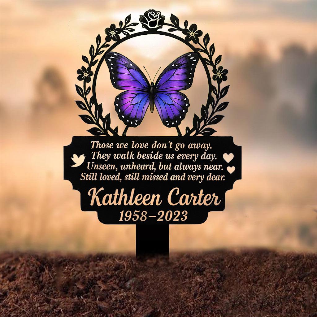 Personalized Butterfly Memorial Metal Grave Marker In Loving Memory Yard Stake for Garden Outdoor Sympathy Gift for Loss of Loved One