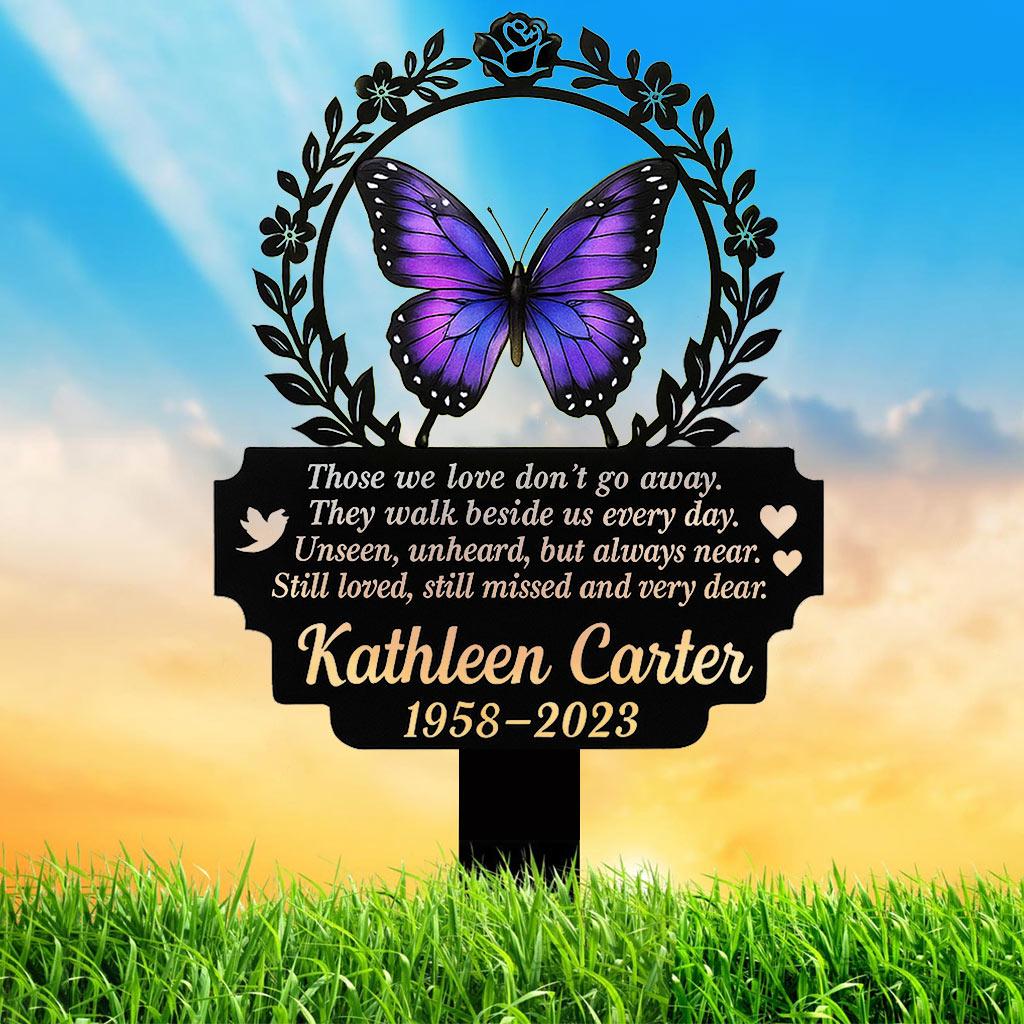 Personalized Butterfly Memorial Metal Grave Marker In Loving Memory Yard Stake for Garden Outdoor Sympathy Gift for Loss of Loved One