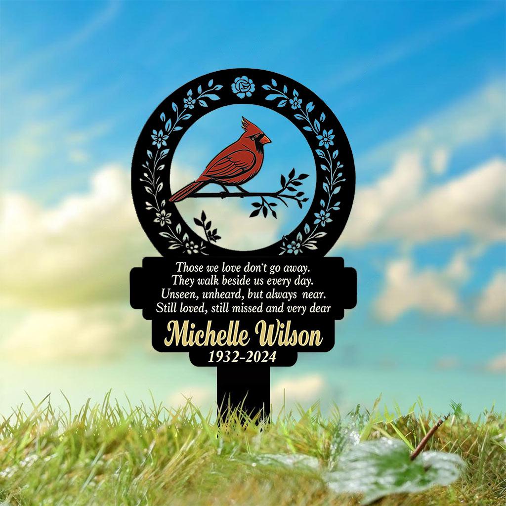 Personalized Memorial Stake Metal Sign, Cardinal Garden Stakes, Cardinals Appear, Metal Cemetery Decorations, Stake for Outdoors Yard Garden