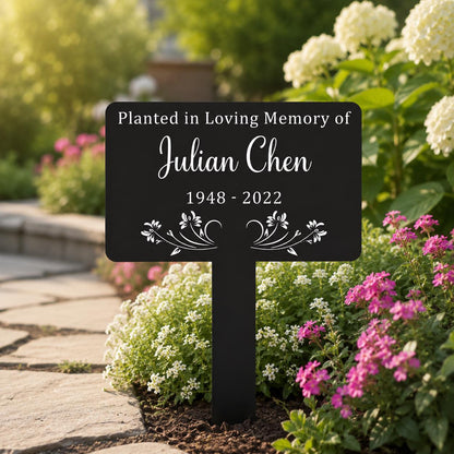 Personalized Memorial Garden Stake, Custom Aluminum Metal Sign, Planted in Loving Memory Sign, Outdoor Remembrance Garden Marker