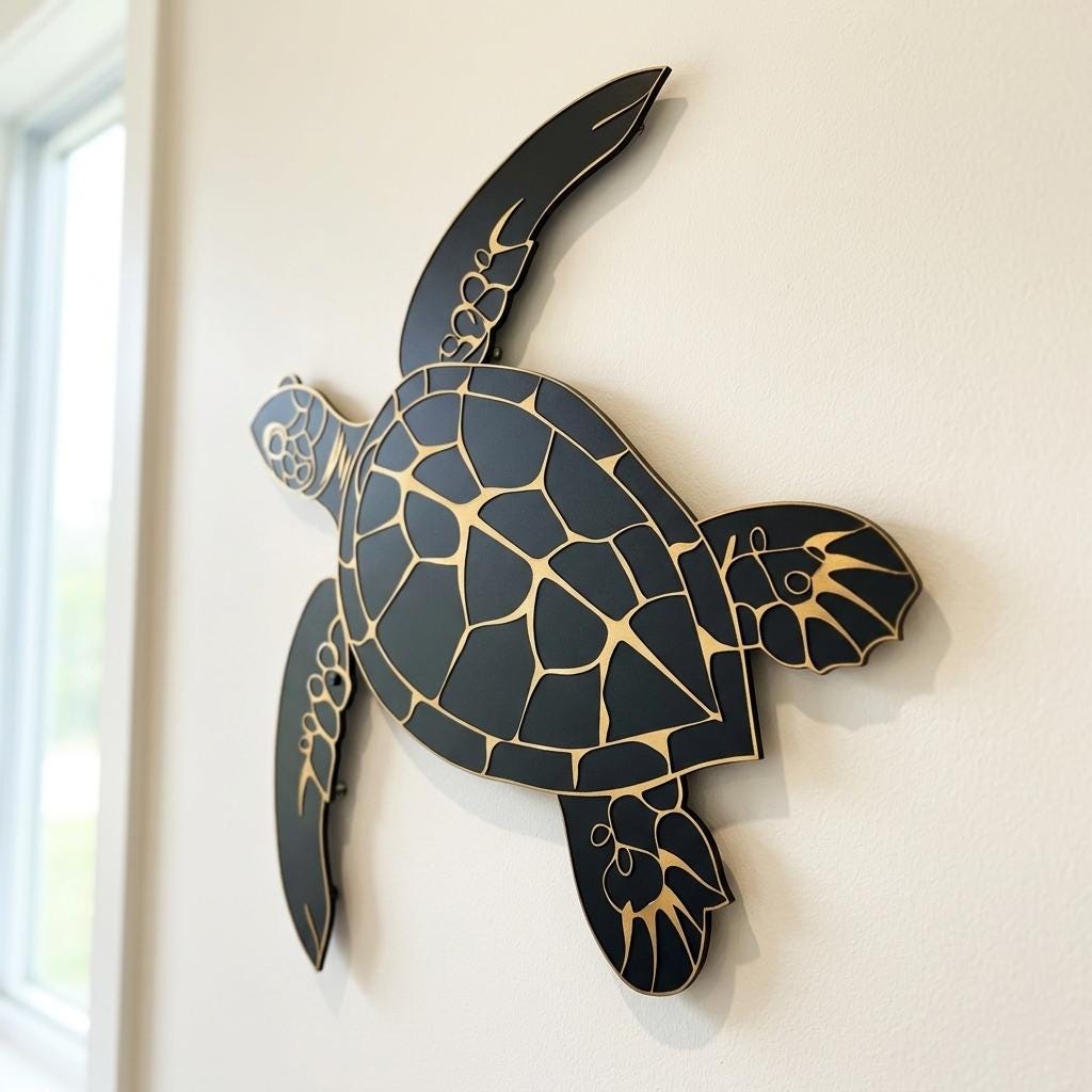 Sea Turtle Metal Wall Art Coastal Turtle Wall Decor Beach House Ocean Metal Sign Front Door Patio Garden Decor Turtle Gift For Dad
