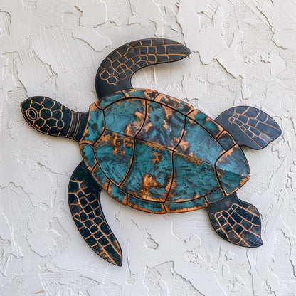 Sea Turtle Metal Wall Art Coastal Turtle Wall Decor Beach House Ocean Metal Sign Front Door Patio Garden Decor Turtle Gift For Dad