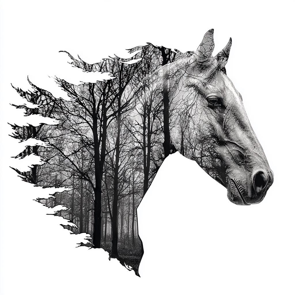 Horse Metal Wall Art, 2D Aluminum Horse Head Sign, Mountain Forest Western Wall Decor, Rustic Ranch Gift